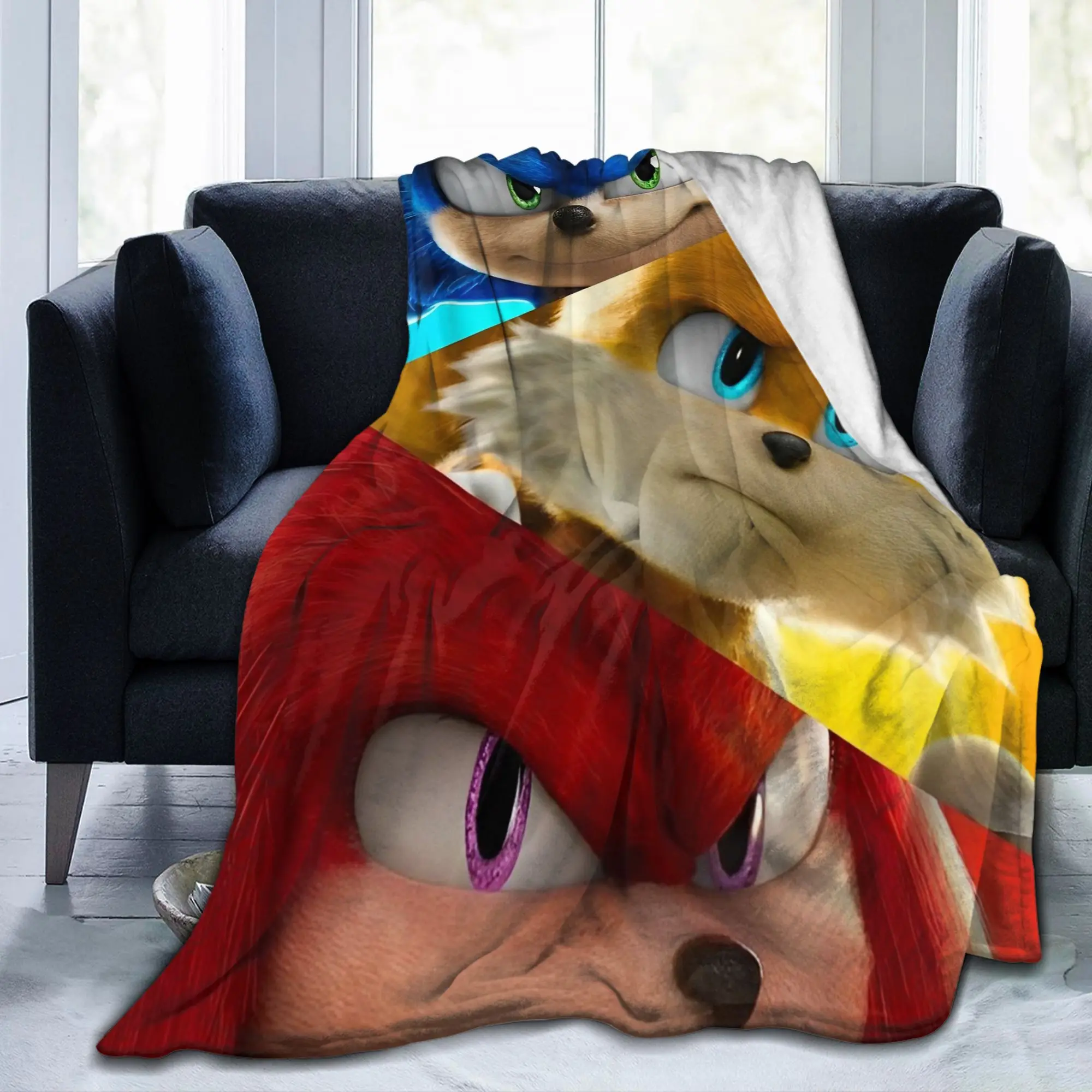 S-Sonics The H-Hedgehogs Blankets Flannel Print Multi-function Super Warm Throw Blankets for Home Outdoor Bedspread