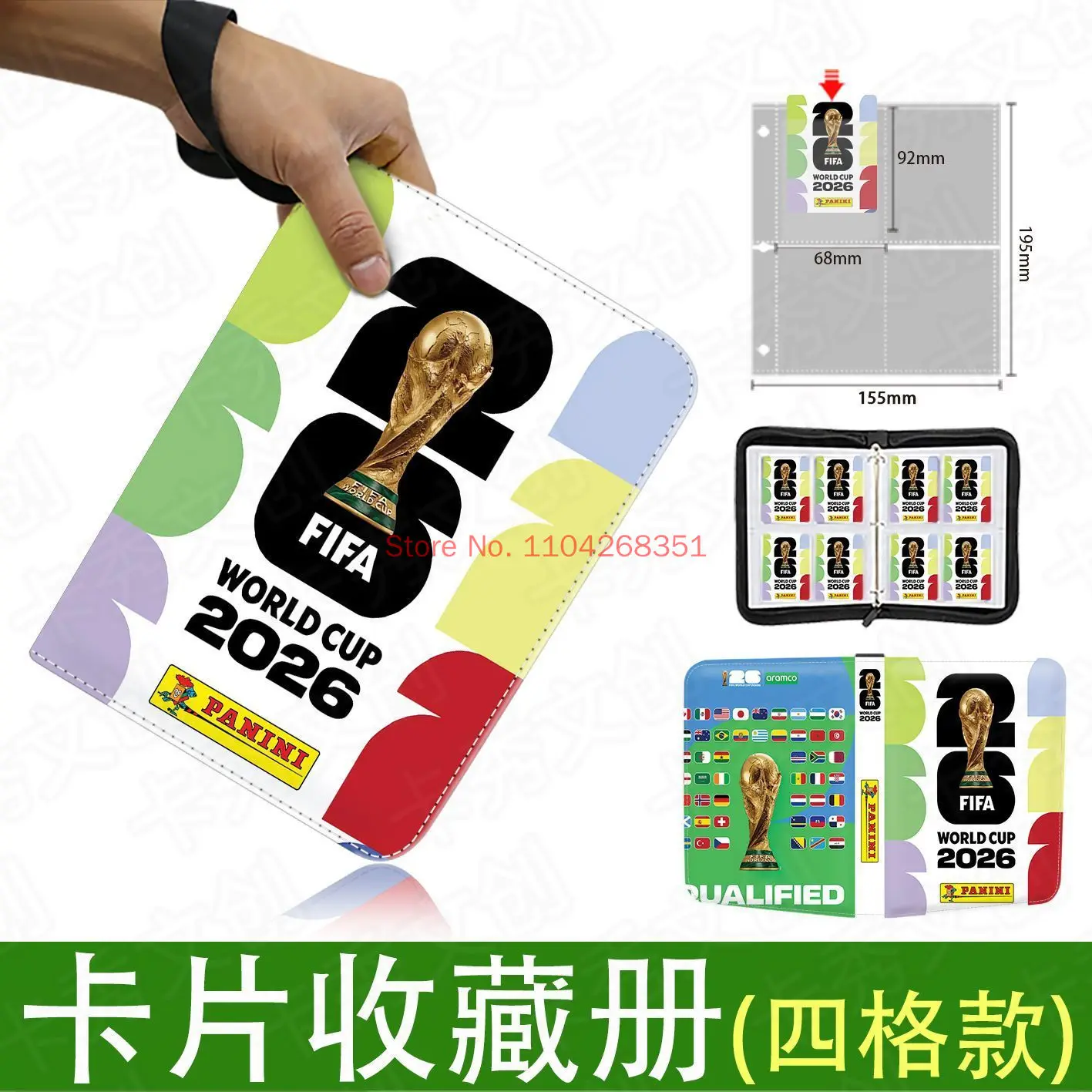 2026  Football Star Ronaldo Messi Mbappé 400/900pcs Album Book Folder Card Slots Collections Zipper Card Binder Toys Gifts - view 2