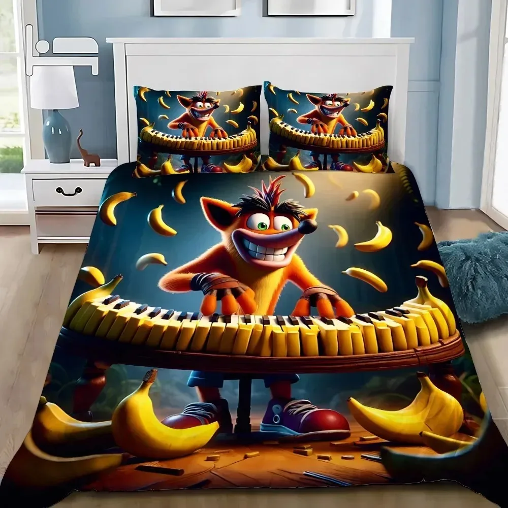 

Crash Bandicoot Game 3D Print Duvet Cover Set King Queen Double Full Twin Single Size Bed Linen Set Children Gift