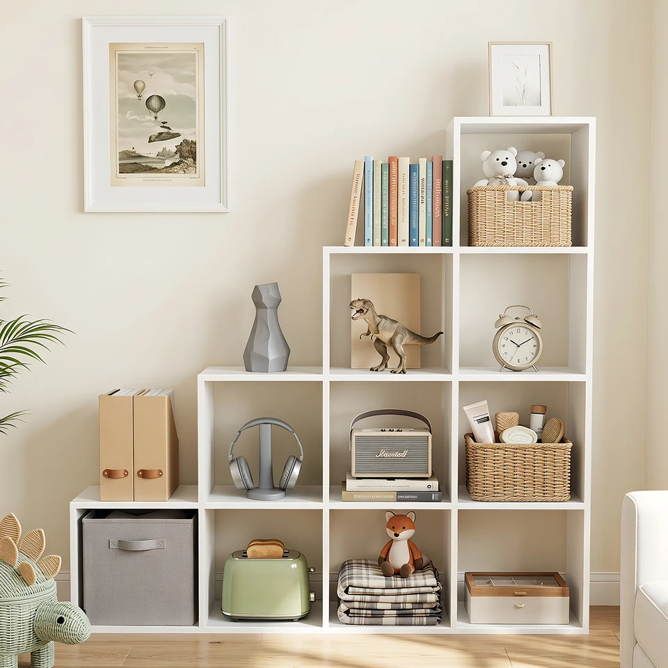 Modern 10 Cube Bookcase Shelving Unit for Home
