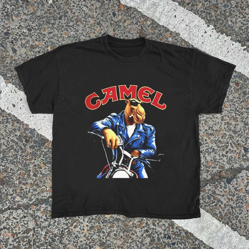 Vintage Camel Graphic T-Shirt Camel Cigarettes Men Women 90s Cotton T-shirt Aesthetic Streetwear Harajuku Y2K Casual Loose Tops