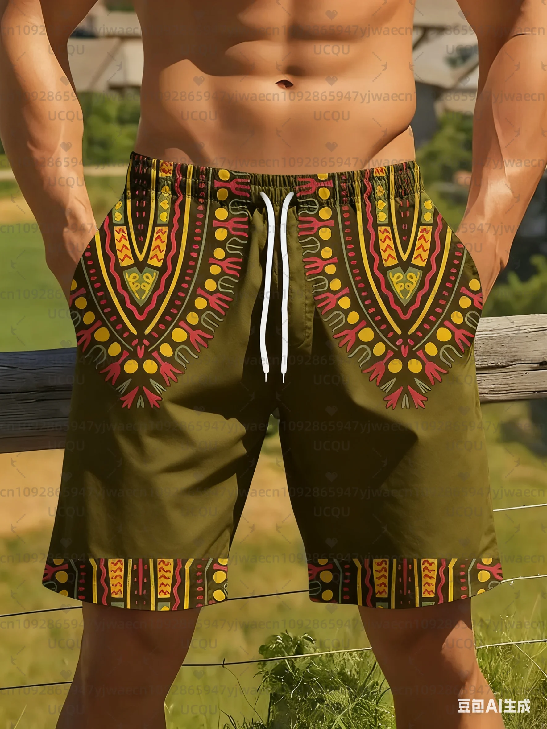 Short hawaïen pour hommes, imprimé flocon de neige et houx, vêtements de plage à séchage rapide, vacances d'été