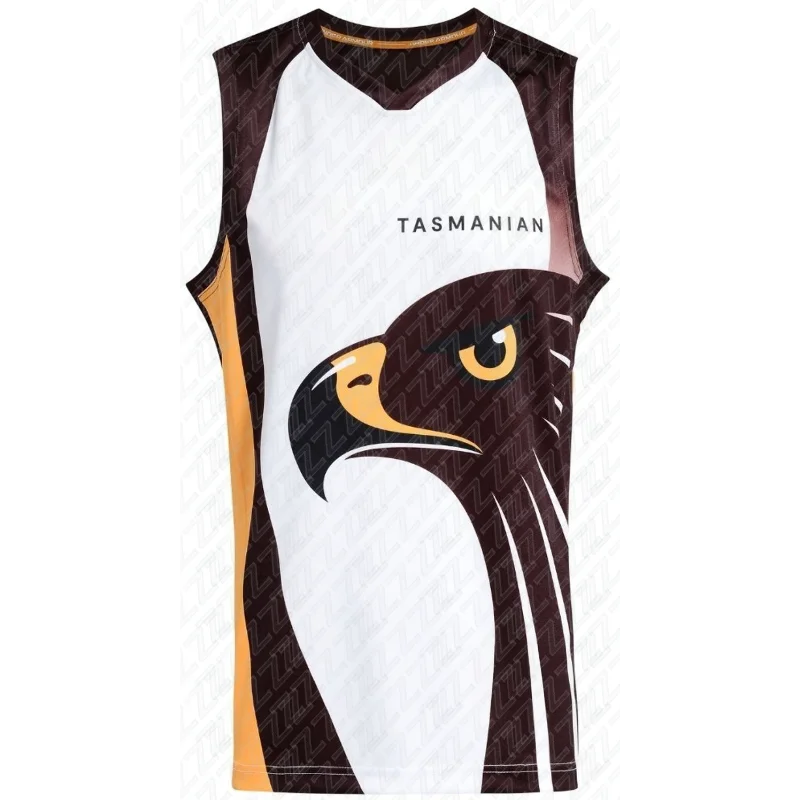 Hawthorne Hawks, Youth Training Vest, Sports and Fitness Vest, Sleeveless Australian Football Jersey, Replica Team Uniform