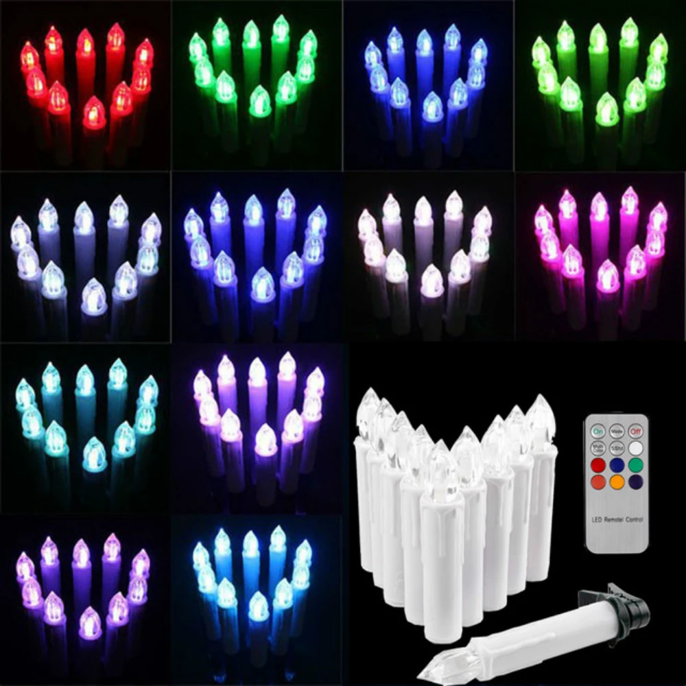 

10pcs Led Christmas Lights Rgb Wedding Tree Lamp Remote Control Decorative Led Electronic For Party Home Bar