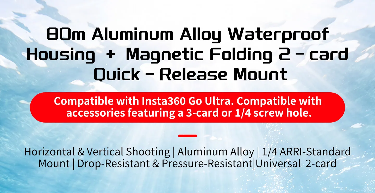 Multi-Erweiterungs-Aluminium-Tauchgehäuse für Insta360 Go Ultra Action-Kamera Magnetischer Schnellverschluss für Unterwasser-Fotografie – Detail 1