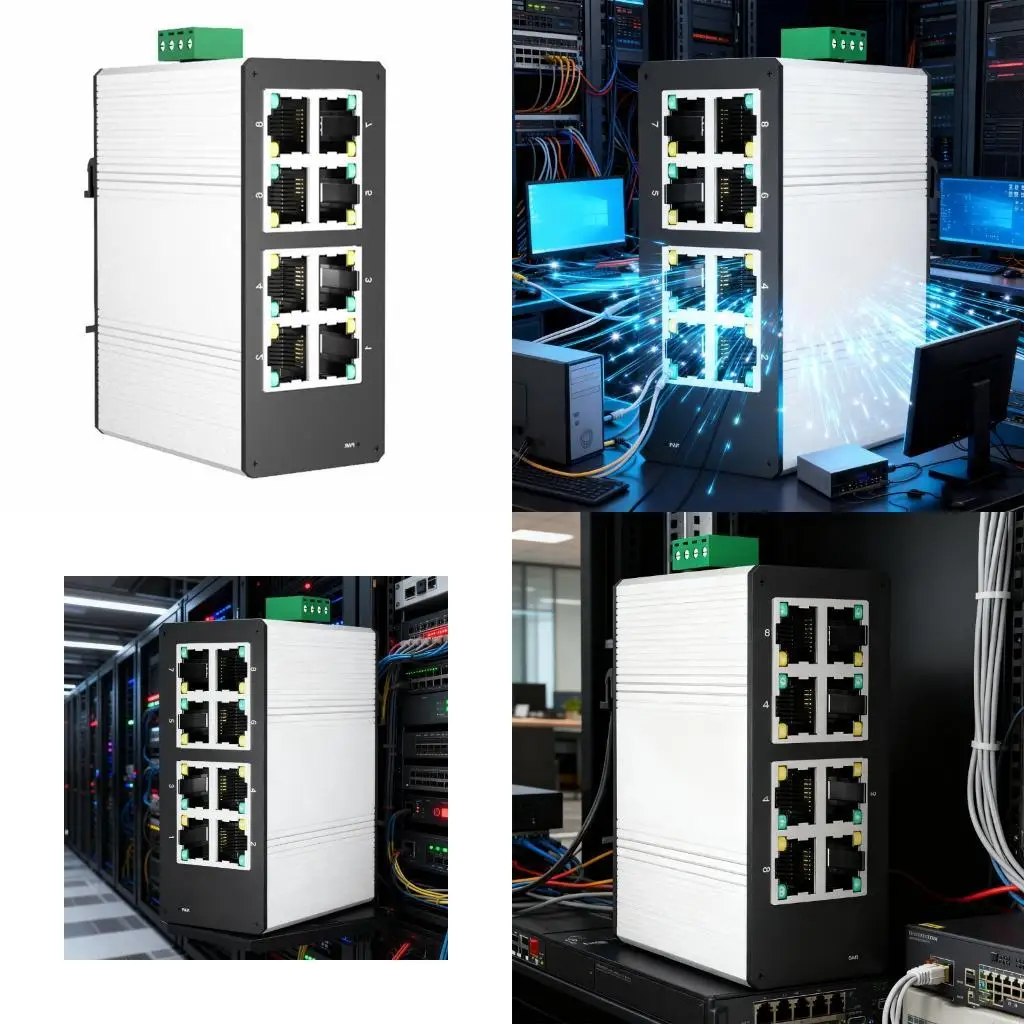 

C90F Hard Aluminum Alloy Gigabit Ethernet Switches 8 Port Industrial Environment Ready Excludes Power Adapter