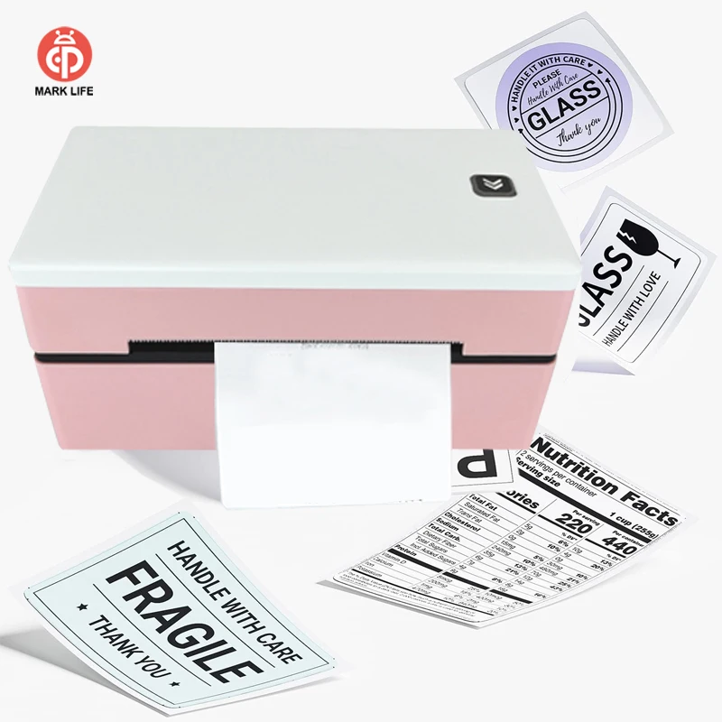 

Marklife Portable Thermal Printer D200 Pink UK Bluetooth Inkless Label Printer Maker Compatible with iPhone Android Mac Window