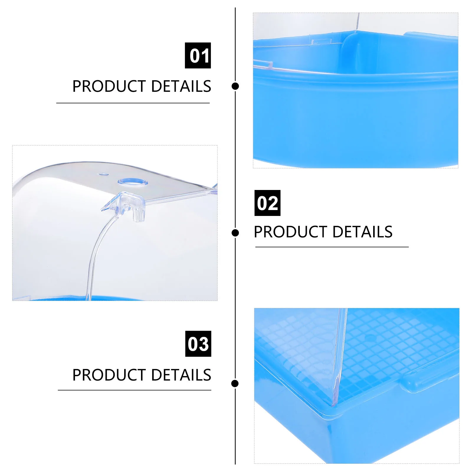 

Bird Bath Covered Cage for Small Birds Canary Budgies Parrot Ecofriendly Plastic Semi-Transparent Detachable Base Splash Proof