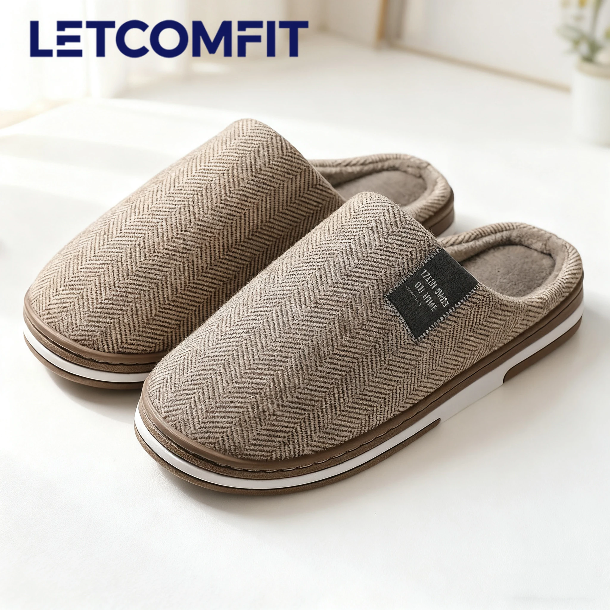 

Winter Unisex Warm Cotton Slippers Male Flats Soft Non-slip Household Indoor Slippers Couples Shoes Women Plush Fluffy Slides
