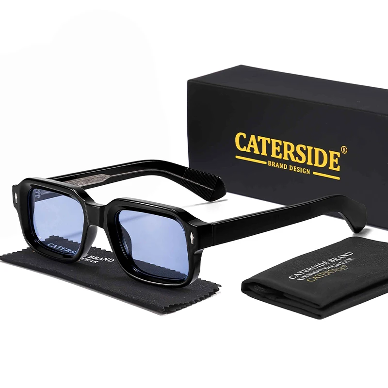 CATERSIDE Modische, schlichte Herren-Sonnenbrille, grob gerahmtes Design, Sonnenbrille für Damen, Outdoor, Party, Urlaub, Reisen, Fahren, Brillen – Detail 7