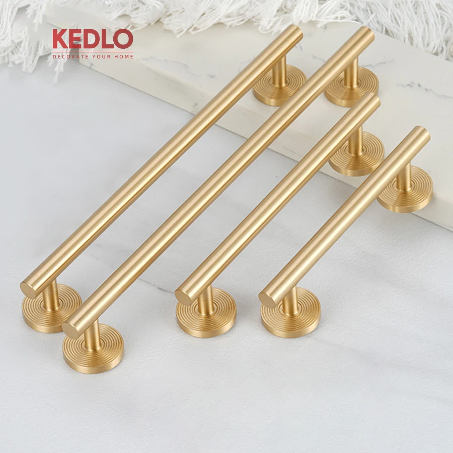 KEDLO moderner minimalistischer Massivmessing-Goldgriff für Küchenschubladen, 500 mm lang. – Detail 3