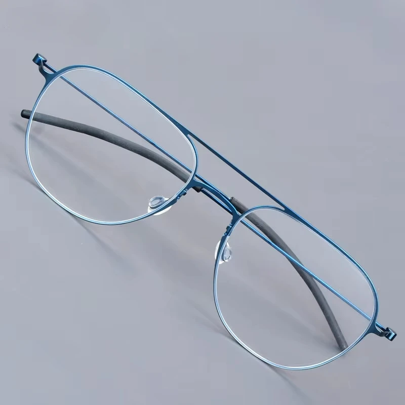 새로운 파일럿 남성용 안경테 여성용 안경테 수제 안경 덴마크 브랜드 티타늄 합금 나사 없는 안경테