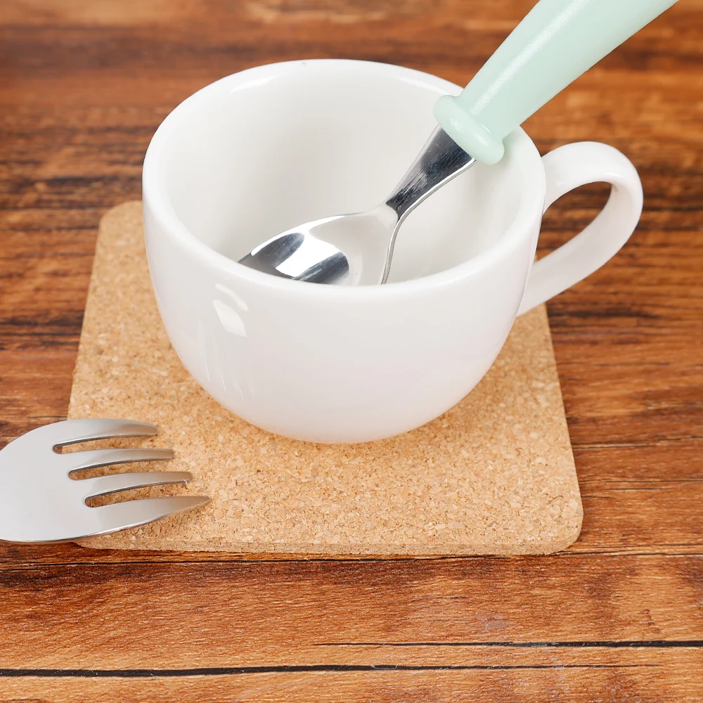 Cup Mat Natural Square Wooden Non-Slip Pads Tea Coffee Mug Drinks Insulated Cork Coaster Holder Home Kitchen Table Decoration