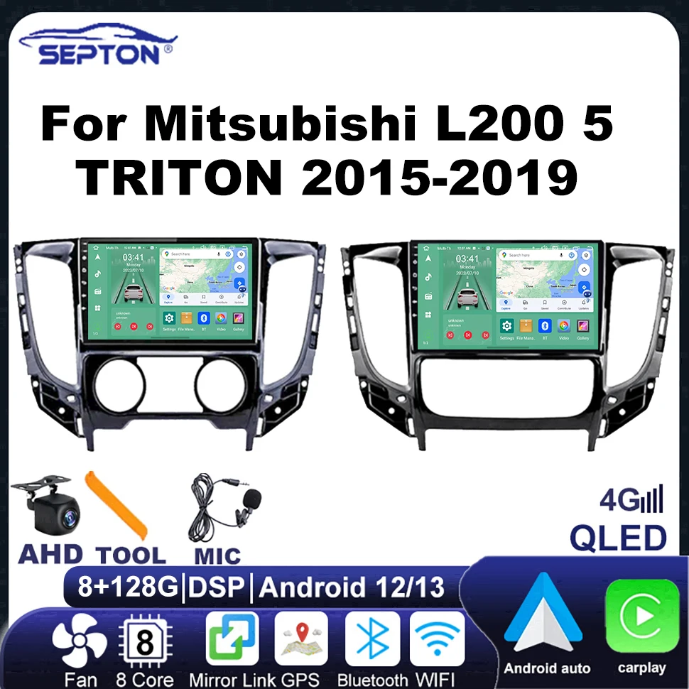 

SEPTON Car Intelligent Systems for Mitsubishi L200 5 TRITON 2015-2019 4G Carplay BT WIFI 2Din Car Radio Automotive Multimedia