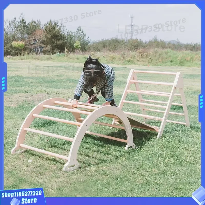Foldable Triangle Climbing Frame for Kids Indoor Play Set Sensory Training Equipment Folding Slide and Onesie Activity Center