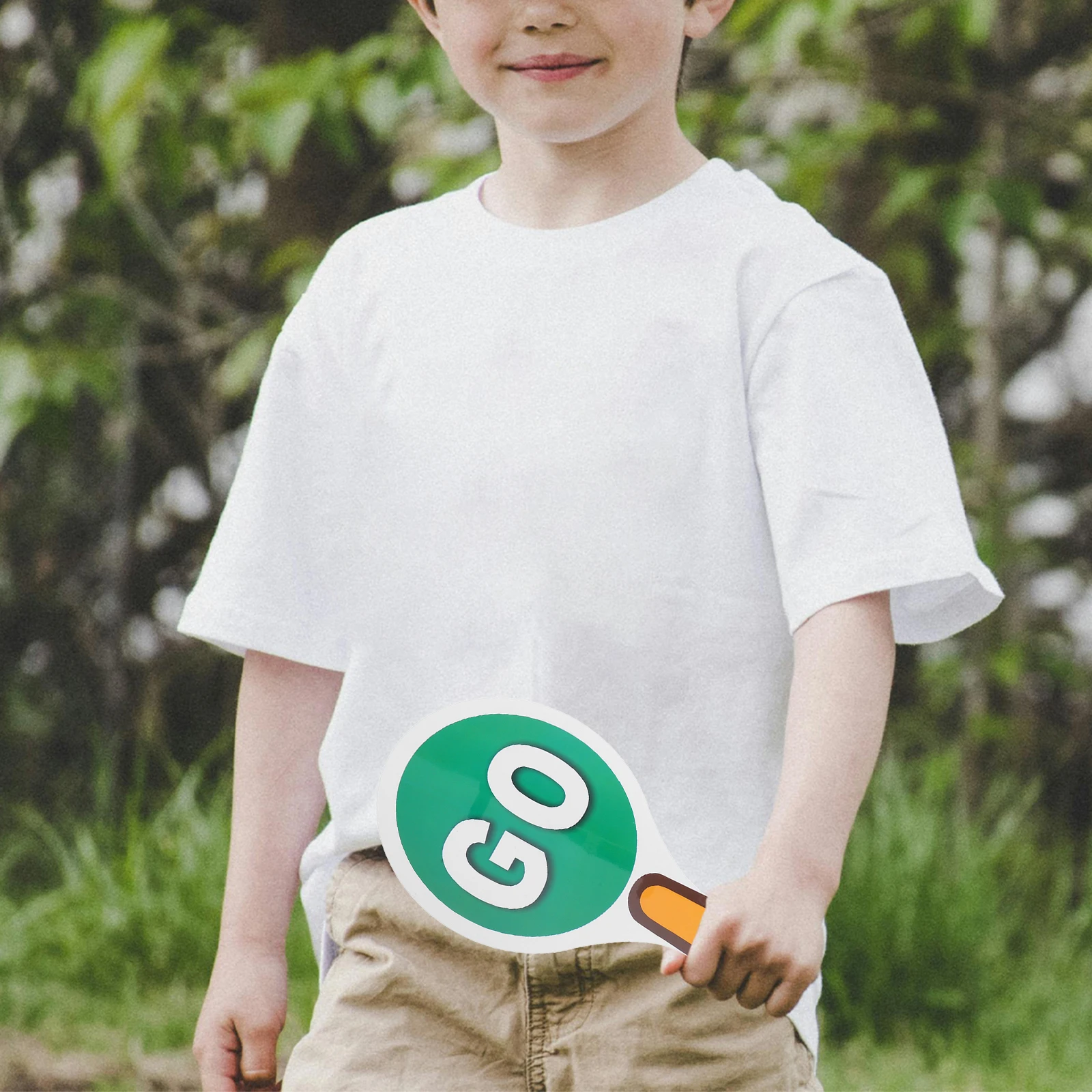 2 قطعة مجداف توقف محمول مزدوج الجوانب أحمر أخضر مقاوم للماء علامة السلامة المرورية للفصول الدراسية المحمولة علامات الطريق أداة التدريس #1