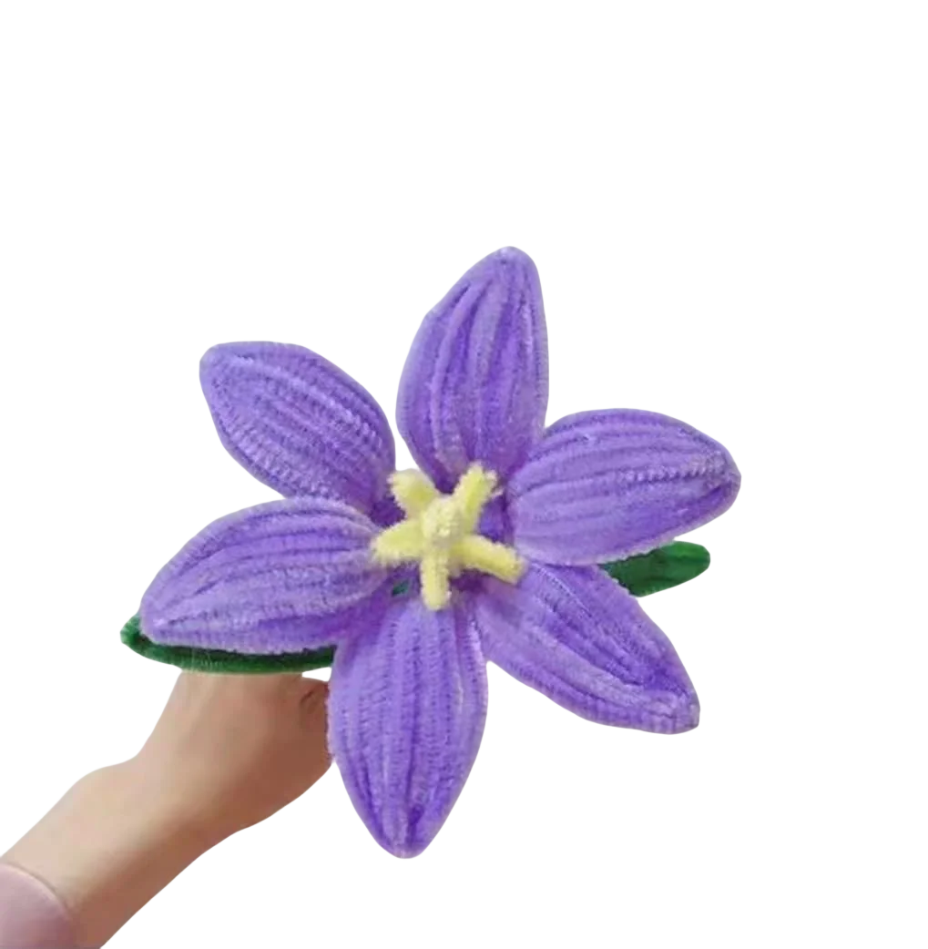 DIY Crafts Pipe Cleaner Flower Kits for Lily Bouquets Making Artificial Chenille Stem Flower Creation 12 Lilies for Home Decor