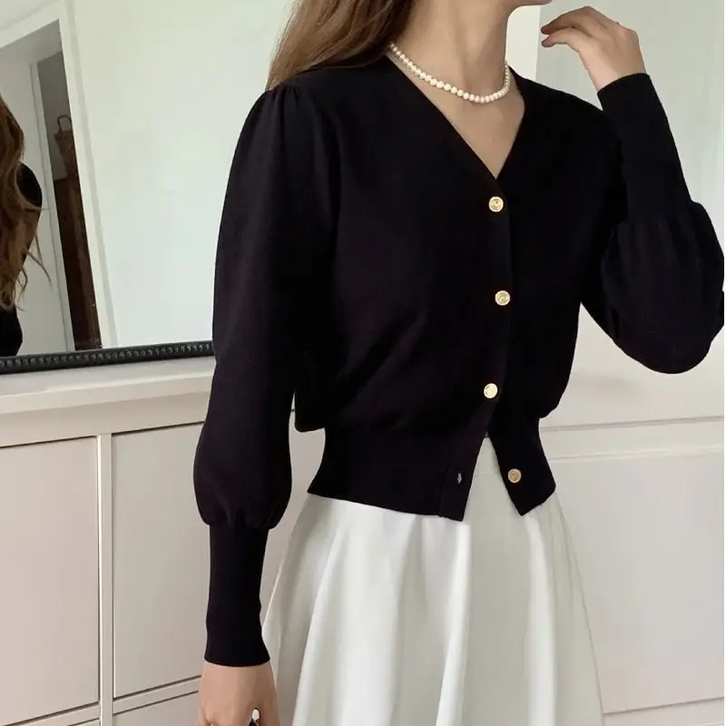 

Sweaters Jumpers Cardigans Womens Japanese Harajuku Polyester Striped Look Girlfriend Lurex Spliced Sequined Distress Navy Sweet