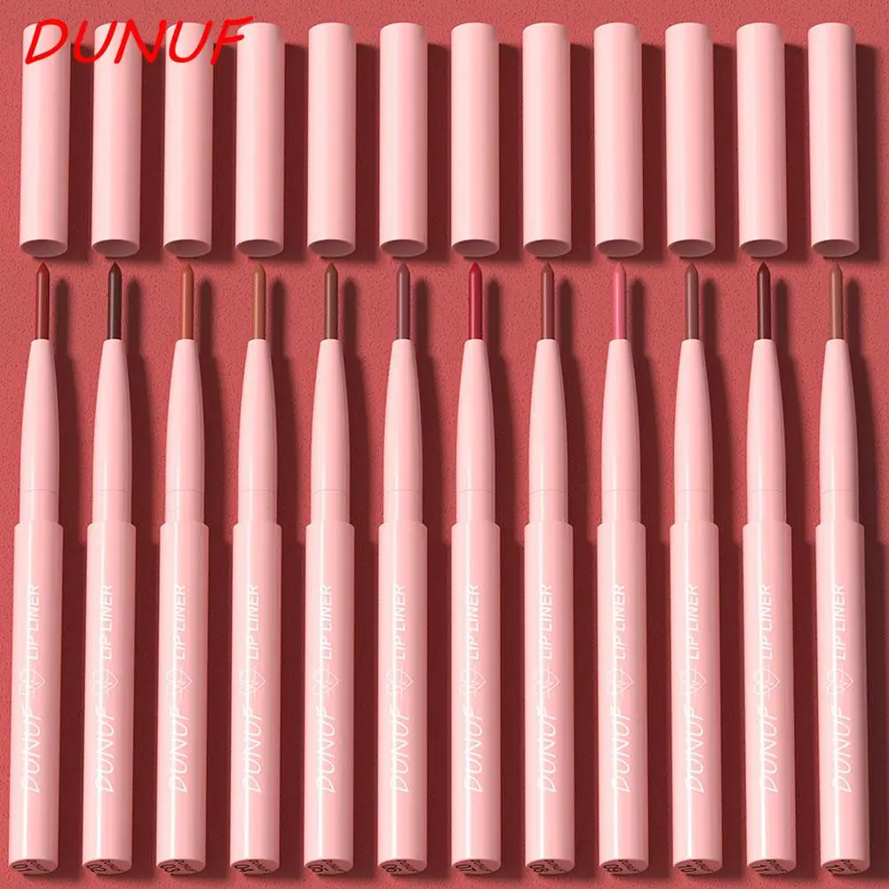 12 Arten wasserfester Lipliner in verschiedenen Farben, einfache Renderung, mattes, verblassendes Farbfinish, nicht schönes Gloss-Lippen B3G3