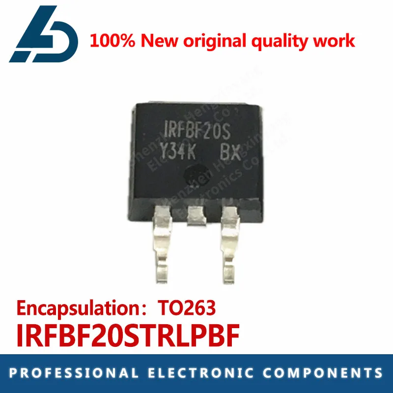 Tubo do efeito do campo do poder, pacote de IRFBF20STRLPBF, TO263, MOS, 900V, 1.7A, IRFBF20S, 5 PCes