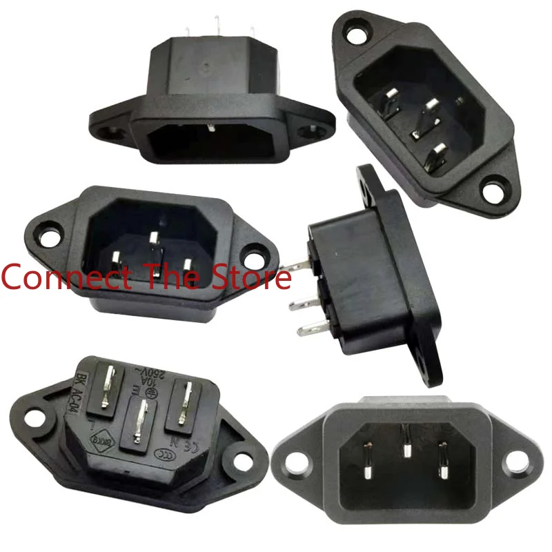 7PCS Factory Direct-sale Product Type AC-04 Power Three-pin Male Plug/female    With Fixed Hole   