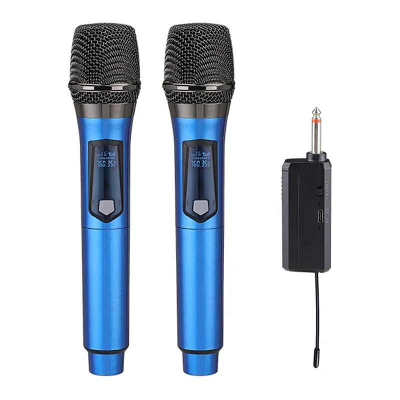 Church Performances Wireless Professional Microphone High-Quality UHF Microphone 2 Channels Minimizes Interference