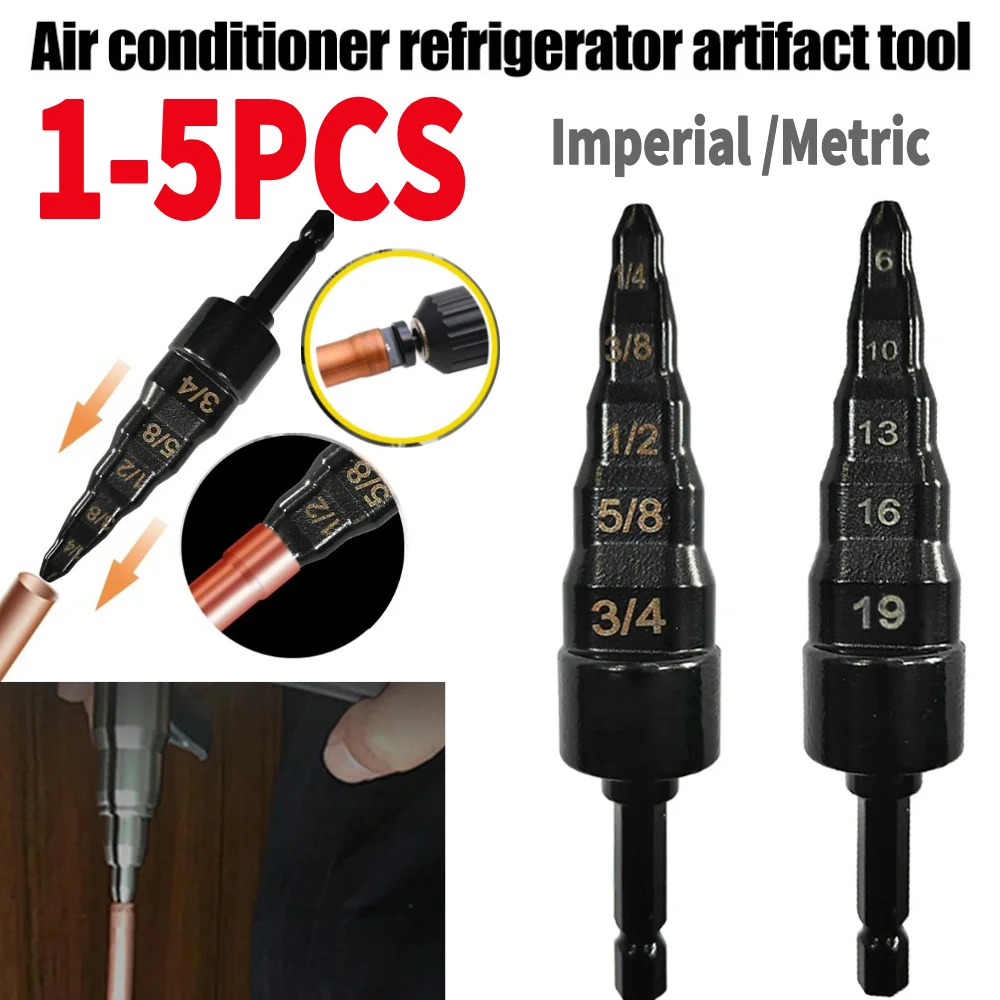 1-5PCS Tube Expander 5 in 1 Air Conditioner Copper Pipe Expander Swaging Tools Soft Copper Tubing Tools/HVAC Repair Power Tools