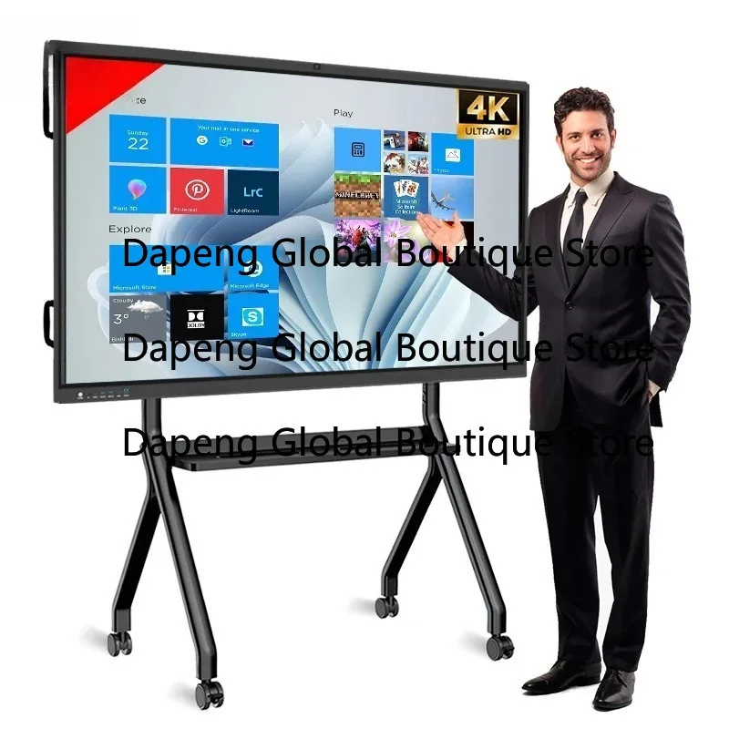 

75 86 110 Inch 4K Dual System 20 Point Touch Interactive Teaching Display Digital Whiteboard