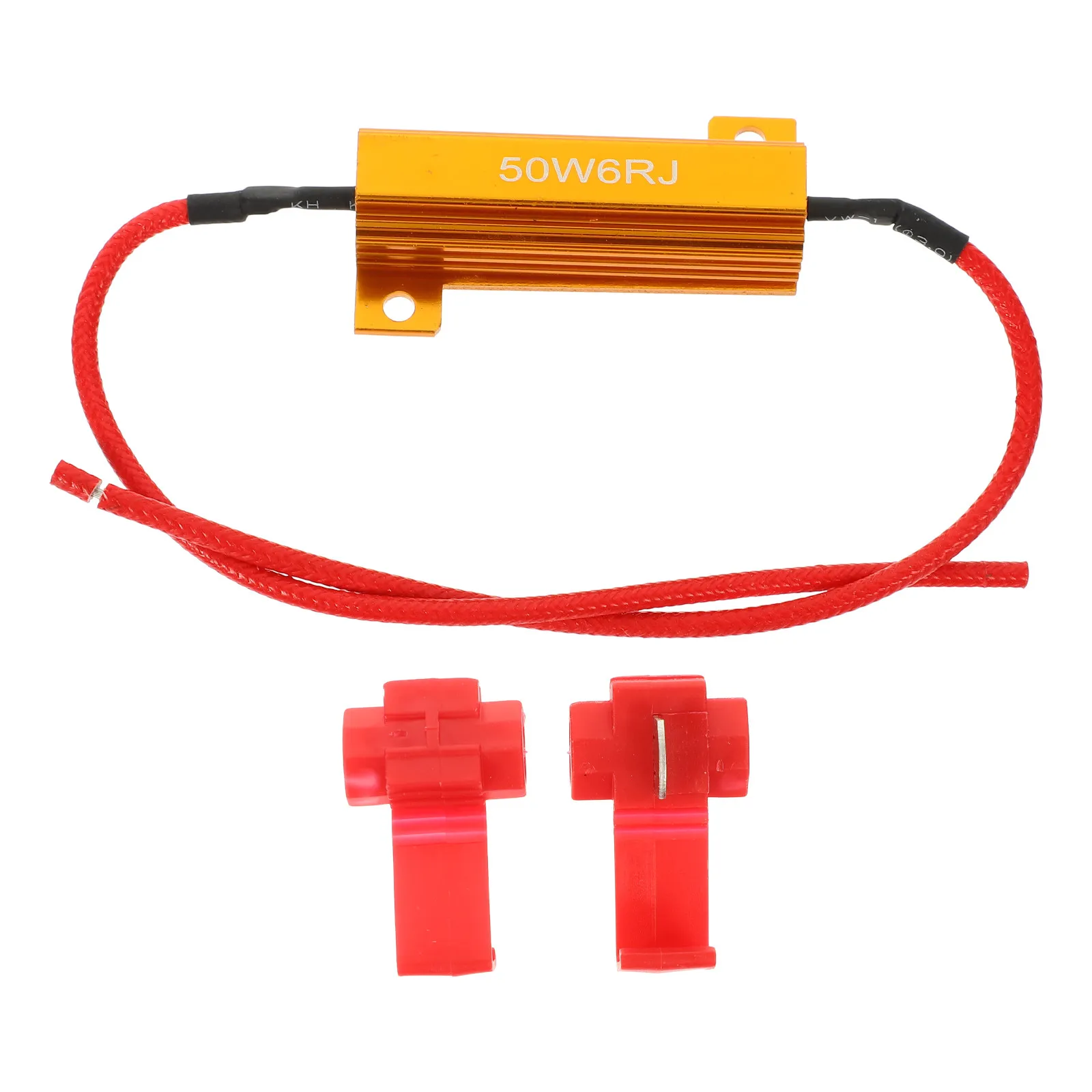 High Power Automotive LED Load Resistor Aluminum 50W 6Ohm Turn Signal Resistor Car LED Bulb Circuit 50W 6-Ohm Load Resistors