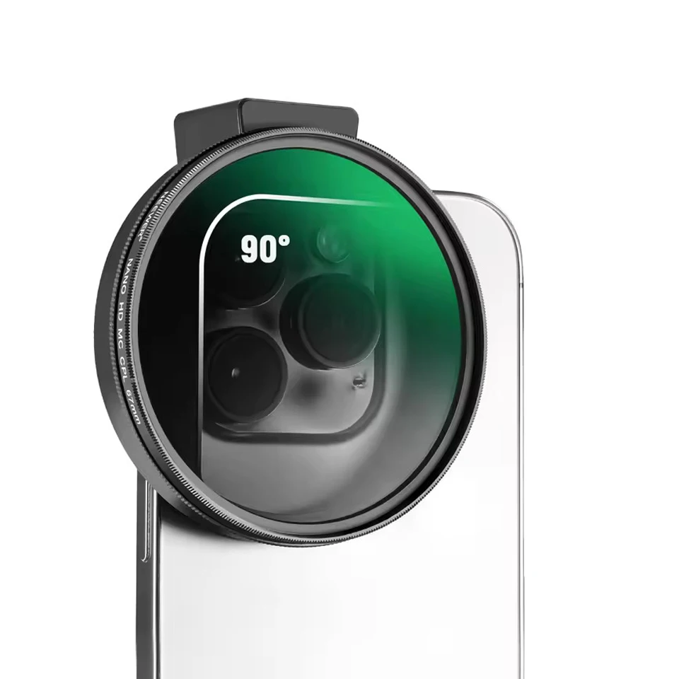 

CPL Filter for Phone 67mm Camera Lens Polarizing Filter with Metal Cold Shoe Phone Clip Compatible with iPho 15 Pro