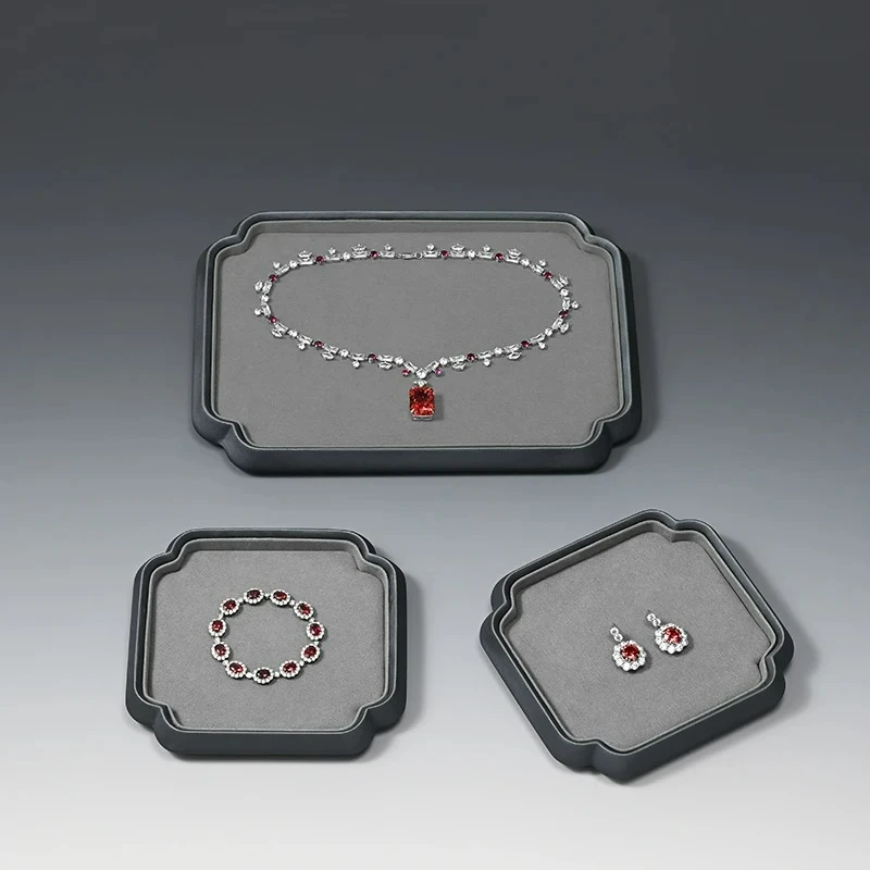 

Поднос для ювелирных изделий, тарелка для демонстрации ювелирных изделий в китайском стиле, золото, серебро, ювелирные изделия из нефрита, тарелка неправильной формы