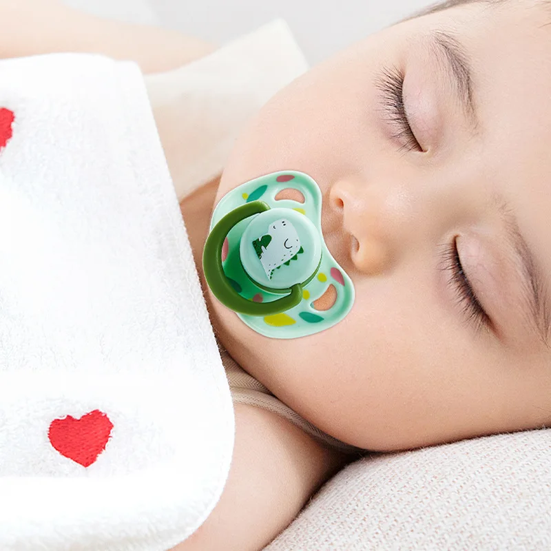 1PC Cartoon Pattern Food-grade Silicone Pacifier BPA-free Silicone Dishwasher Safety Pacifier with Dust Cover image 2