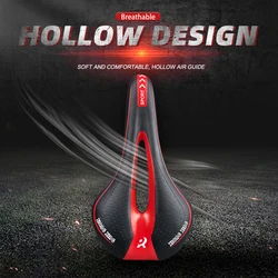 280*145mm Bicycle Saddle Bike Seat Road Cycling PU Leather Sponge Saddle Urban Commuting Bike Red and Black Soft Seat