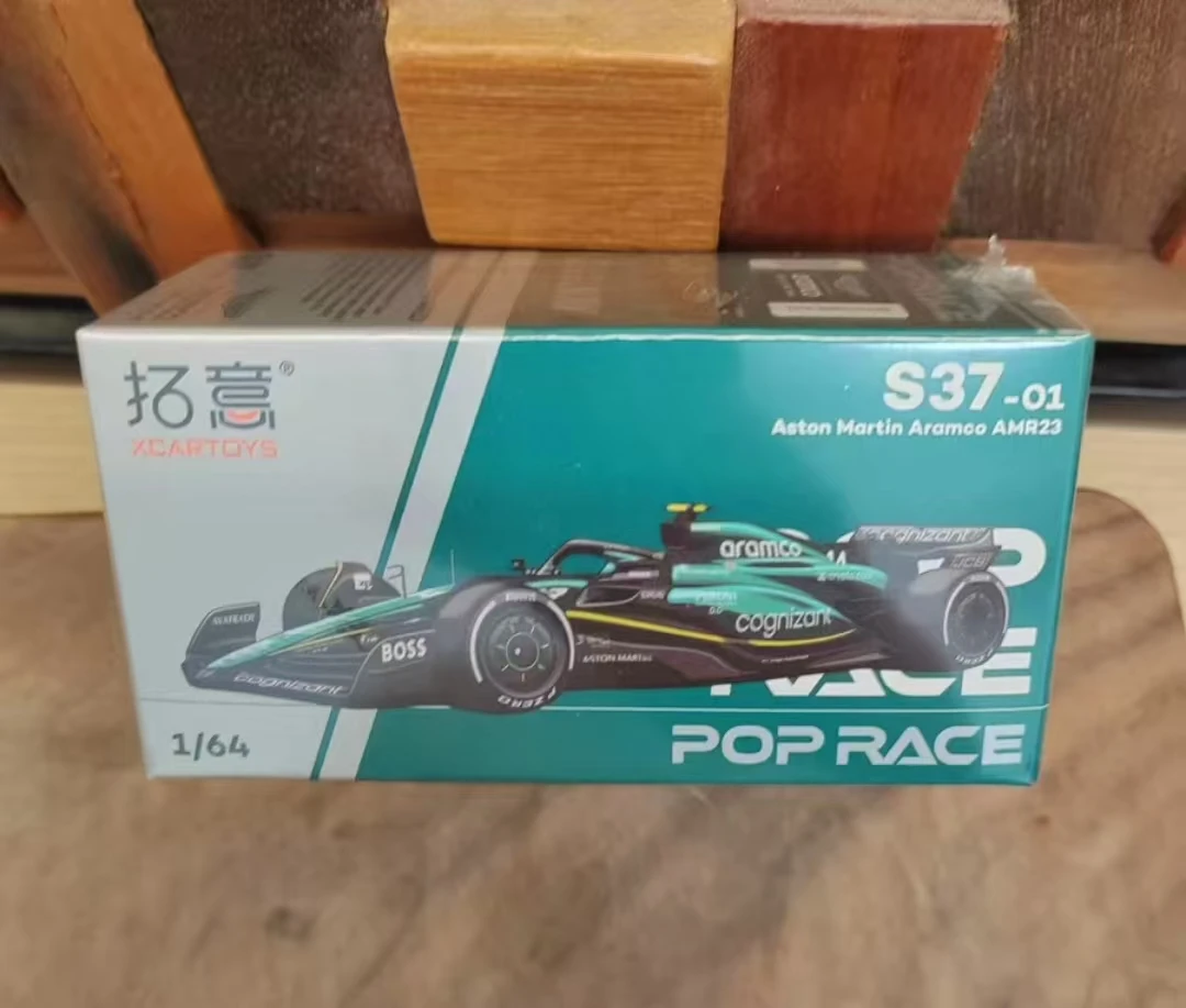 

POP RACE 1/64 Aston Martin AMR23 F1 #14 Fernando Alonso Alloy Diecast Car Model Collection