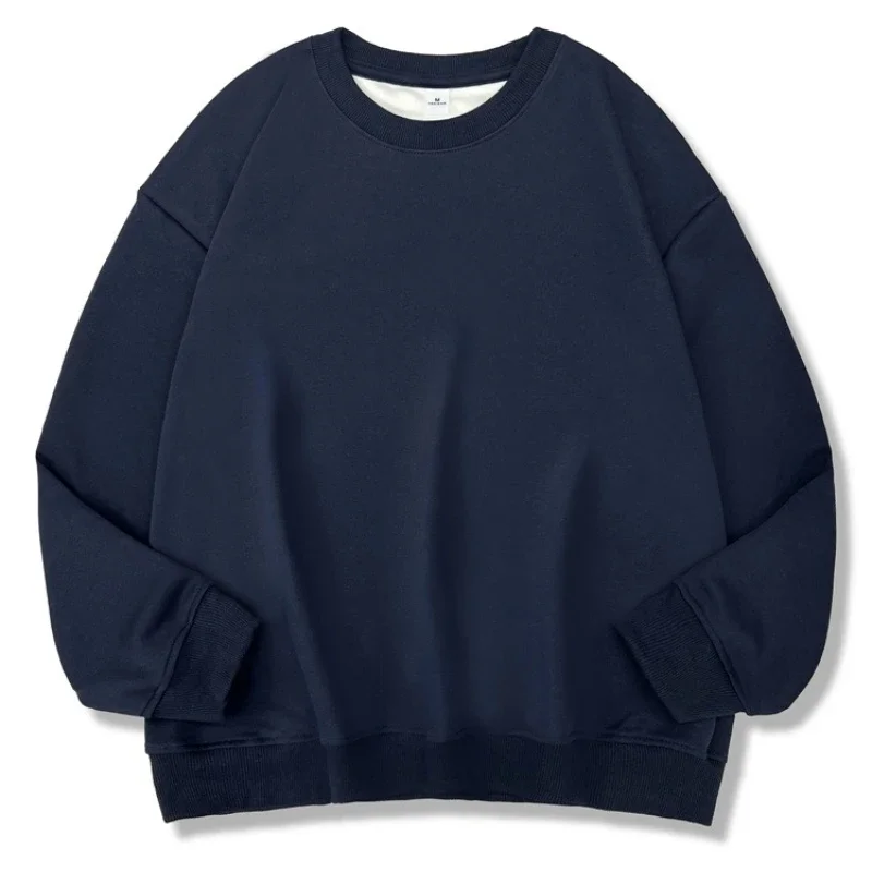 2025 nuevo jersey sencillo para mujer, Sudadera con capucha de talla grande, moda femenina, ropa de calle Harajuku, Tops informales holgados lisos con cuello redondo para Otoño e Invierno