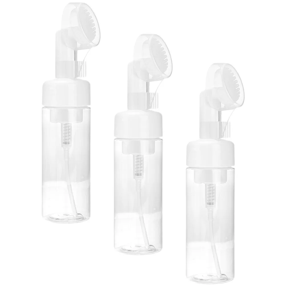 3Pcs Durable Strong Foaming Bottle Brush Head for Deep Clean Face Hand Travel Mousse Foams Bottle with Brush Foams Bottles