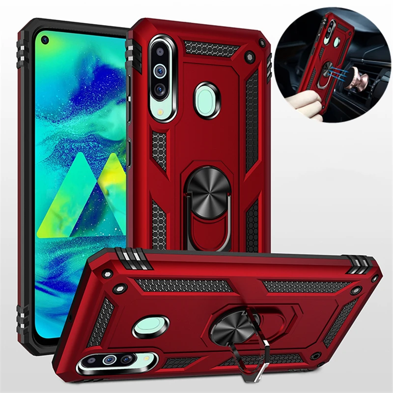 For Samsung Galaxy A60 A80 A90 5G Case Armor Holder Magnetic Car Ring Phone Case For Samsung A40S A70E M40 M40S M42 Back Cover