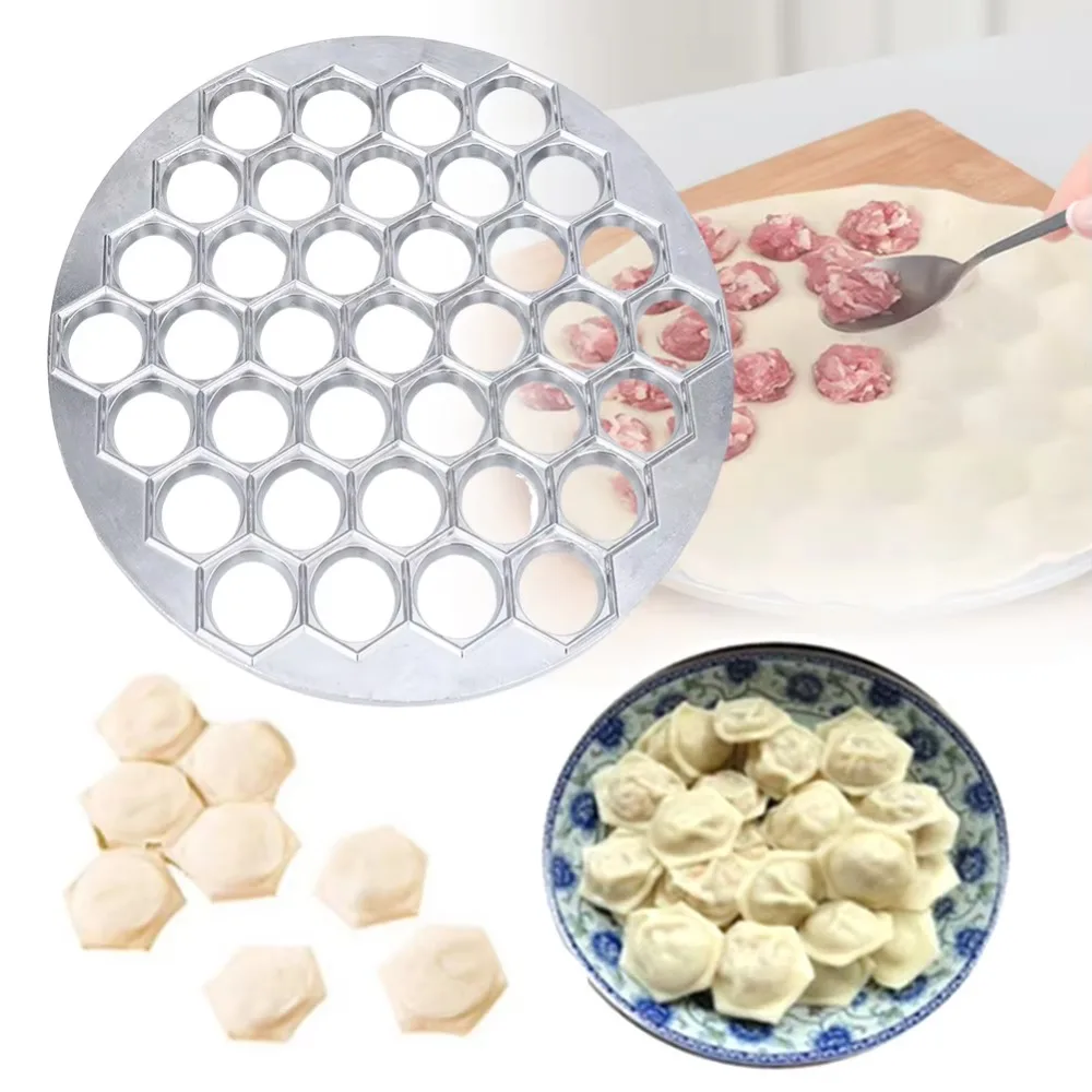 New Aluminum Dumpling Mold 37 Holes Ravioli Ravioli Maker Kitchen Cooking Tools Russian Pelmeni Maker Dumpling Machine