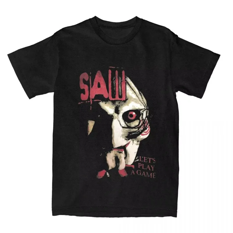 Camiseta temática de película de terror Saw Scar para todas las cuatro estaciones, adecuada tanto para hombres como para mujeres, camiseta informal y de moda.