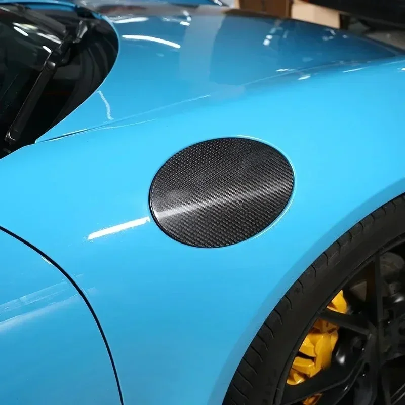 For Porsche 718 911 Real Dry Carbon Fiber 2019+ Exterior Fuel Tank Cap Decorative Decoration Modification Body Kit Accessories