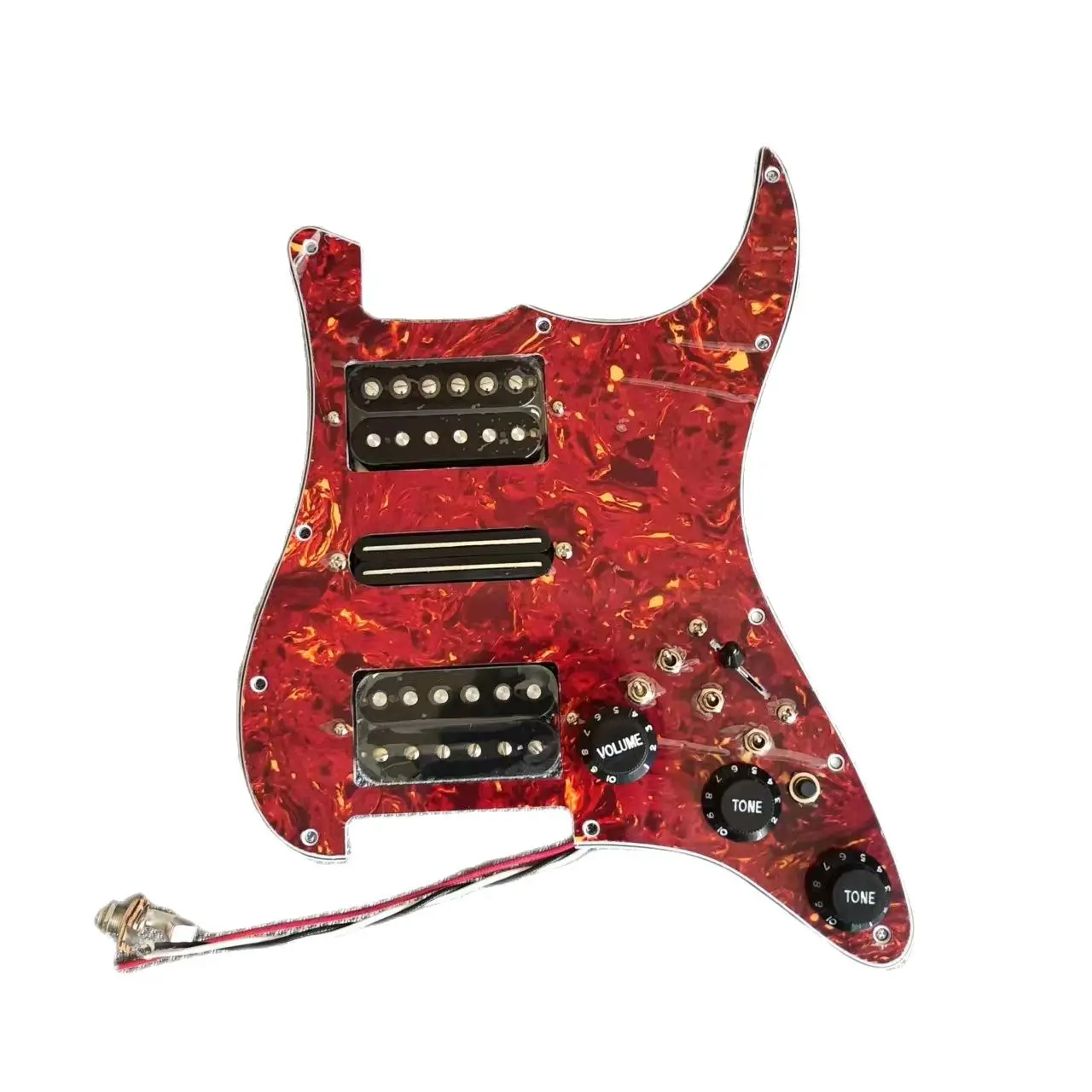 

Upgrade HSH Prewired ST Pickguard Multifunction Coil Split Switch Black Alnico5 Humbucker Pickups Guitar Parts