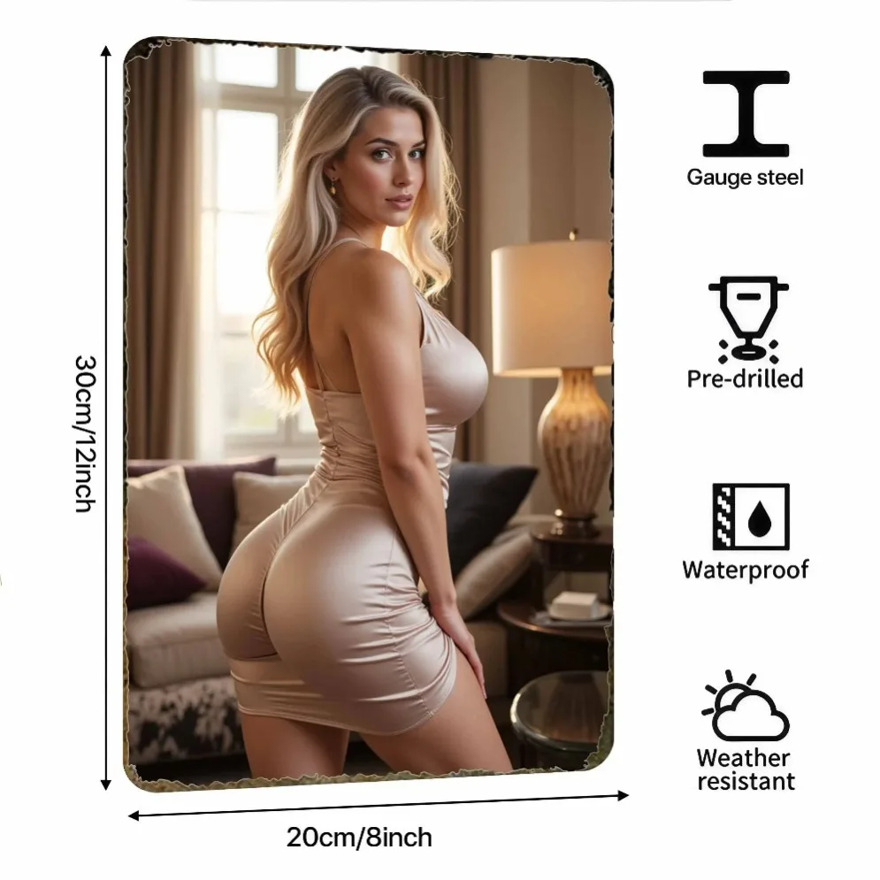 ديكور فني جداري معدني عتيق - منحوتة جدار حديدية متينة مع فتحات محفورة مسبقًا، ديكور غرفة على الطراز الصناعي لغرفة المعيشة