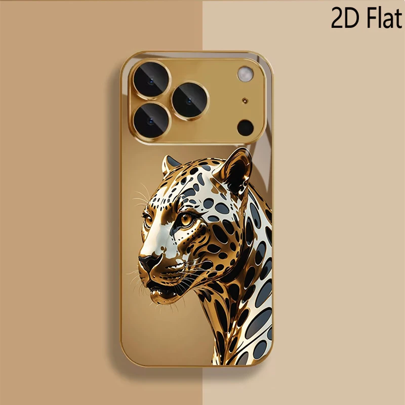 Cheetah print Patterned tempered glass design for iPhone16 17 Pro Max 15 14 13 12 11 ProMax Phone Case Camera Cover Shockproof H view 5