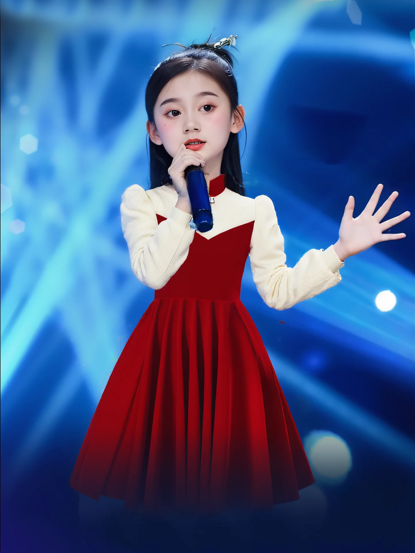 

Patriotic Chorus Performance Outfit Primary School Student Host Red Speech Cetition Costume Children's Day Celebration