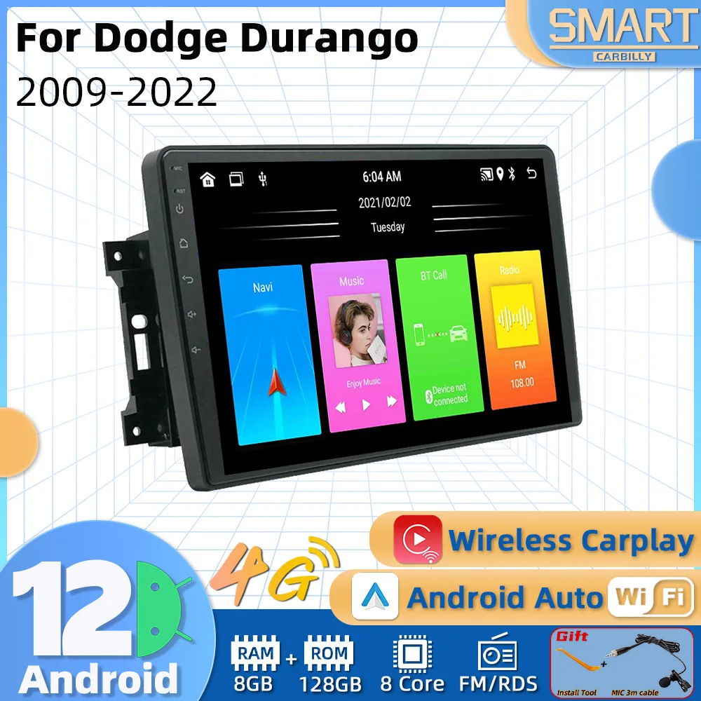 

2 Din Android Car Radio for Dodge Durango 2009-2022 GPS WIFI FM BT Navigation Autoradio Multimedia Player Head Unit Audio Stereo