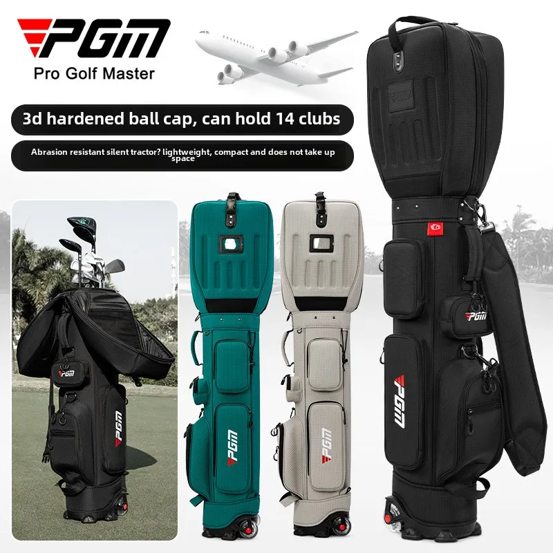 PGM Golf Men's And Women's Aviation Bag 3D Plus Hard Ball Bag Hat Belt Pulley Travel Aviation B ag Leather