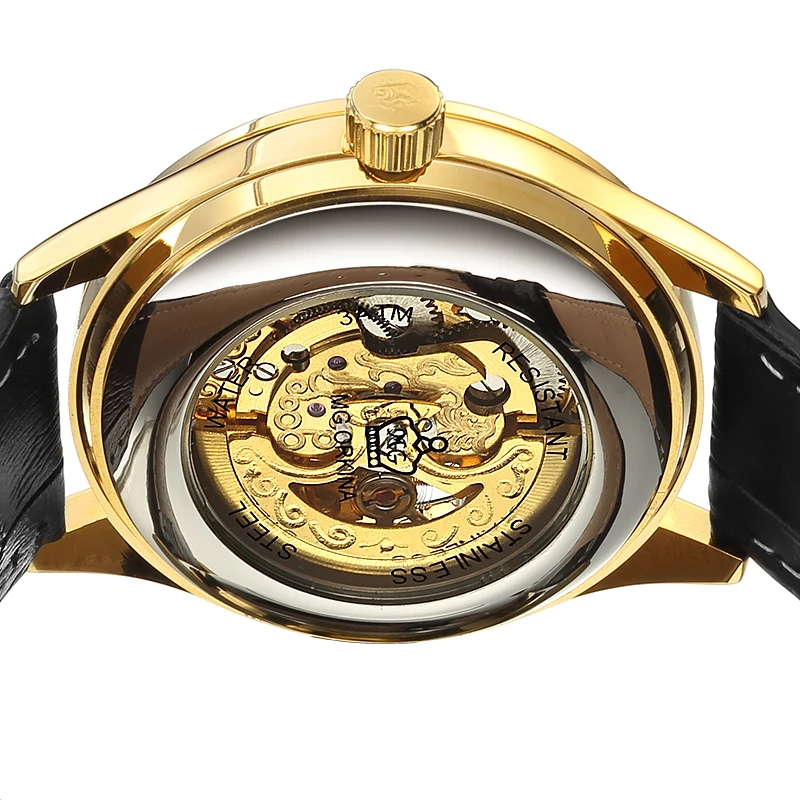 2025 New Men Luxury Automatic Mechanical Watch Waterproof Sports Leather Waterproof Skeleton Watches Mens Relogio Masculino