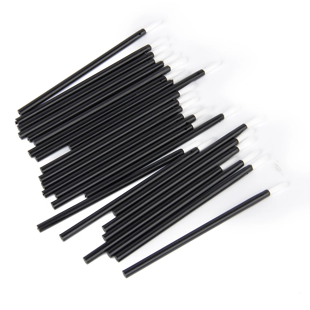 25 uds cepillos de labios desechables negros herramienta aplicadora de varitas de brillo