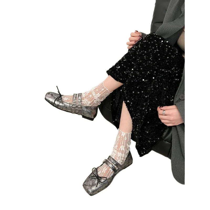 

Fashion Square Toe Ladies Comfort Soft Sole Flats Women's Comfort Ballerinas Shoes Designer Spring Women Mary Jane Shoes