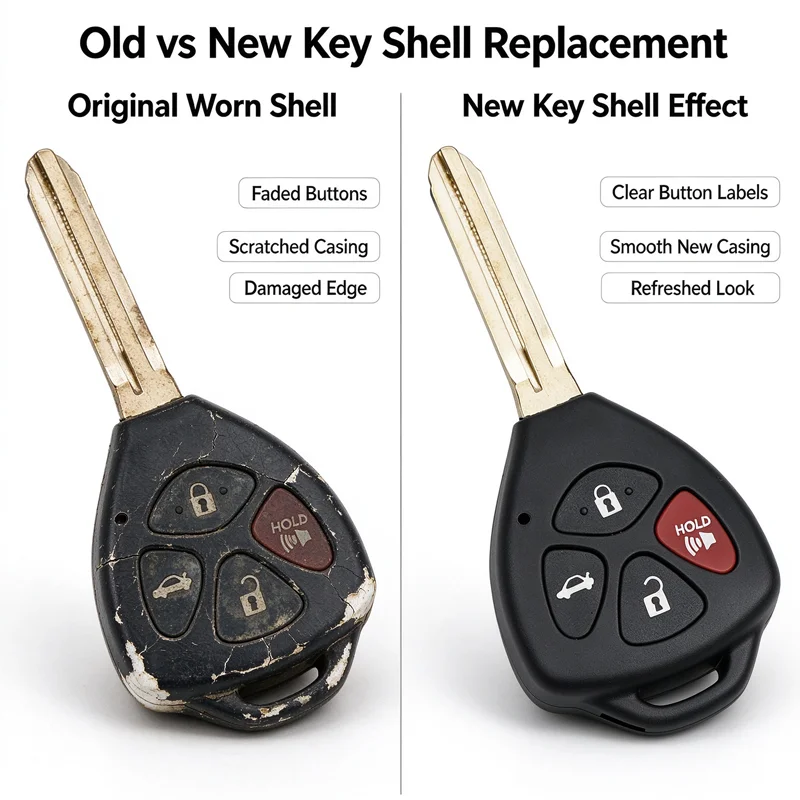 3/4 Buttons Replacement Housing Shell Remote Car Key Case Cover For Toyota Camry Corolla RAV4 Yaris Avalon Venza 4Runner Prado